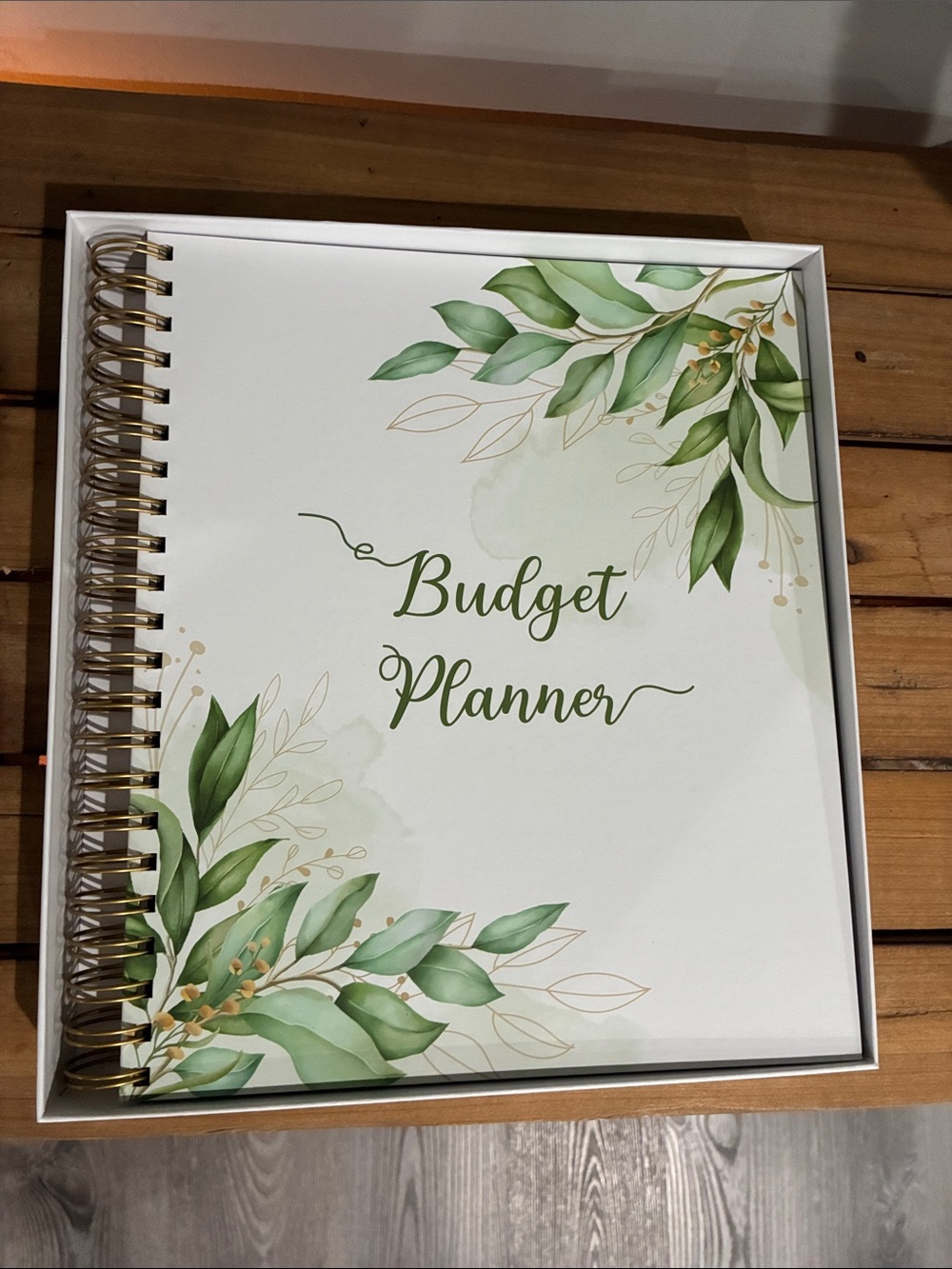 Budget Planner Spiral Notebook - Green Leaf Design